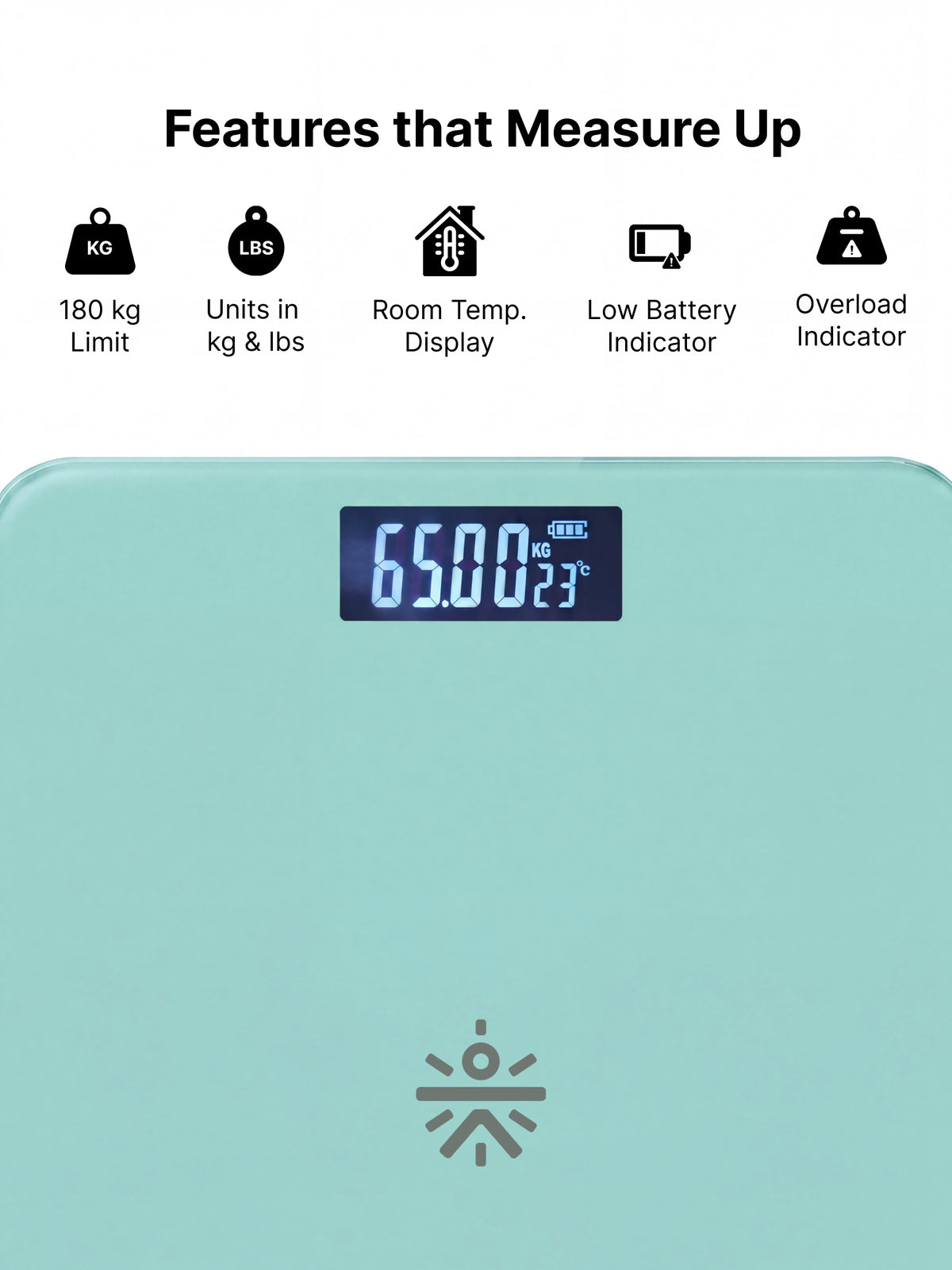 Cult Active body Weighing scale, LCD display, Weight Machine, 180 Kg, Batteries included, Tempered Glass Platform, Ideal for Home Use, Green