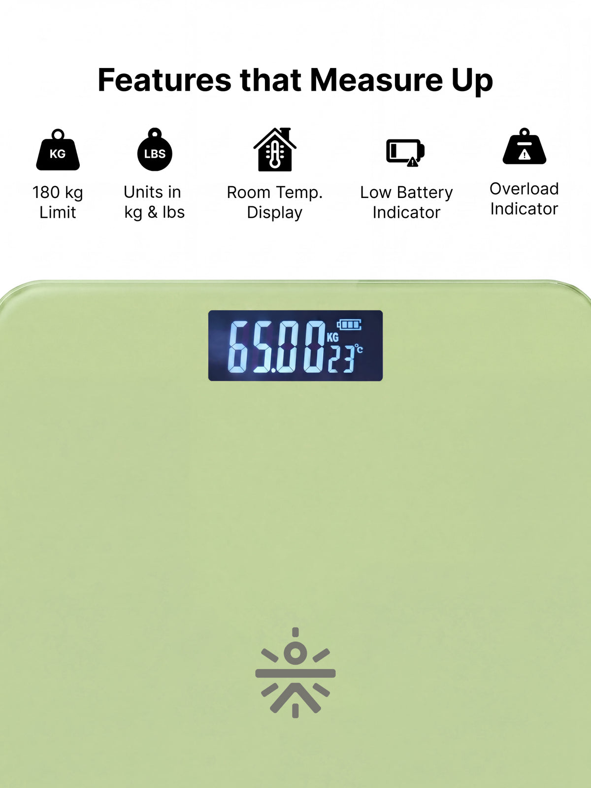 Cult Active body Weighing scale, LCD display, Weight Machine, 180 Kg, Batteries included, Tempered Glass Platform, Ideal for Home Use, Yellow