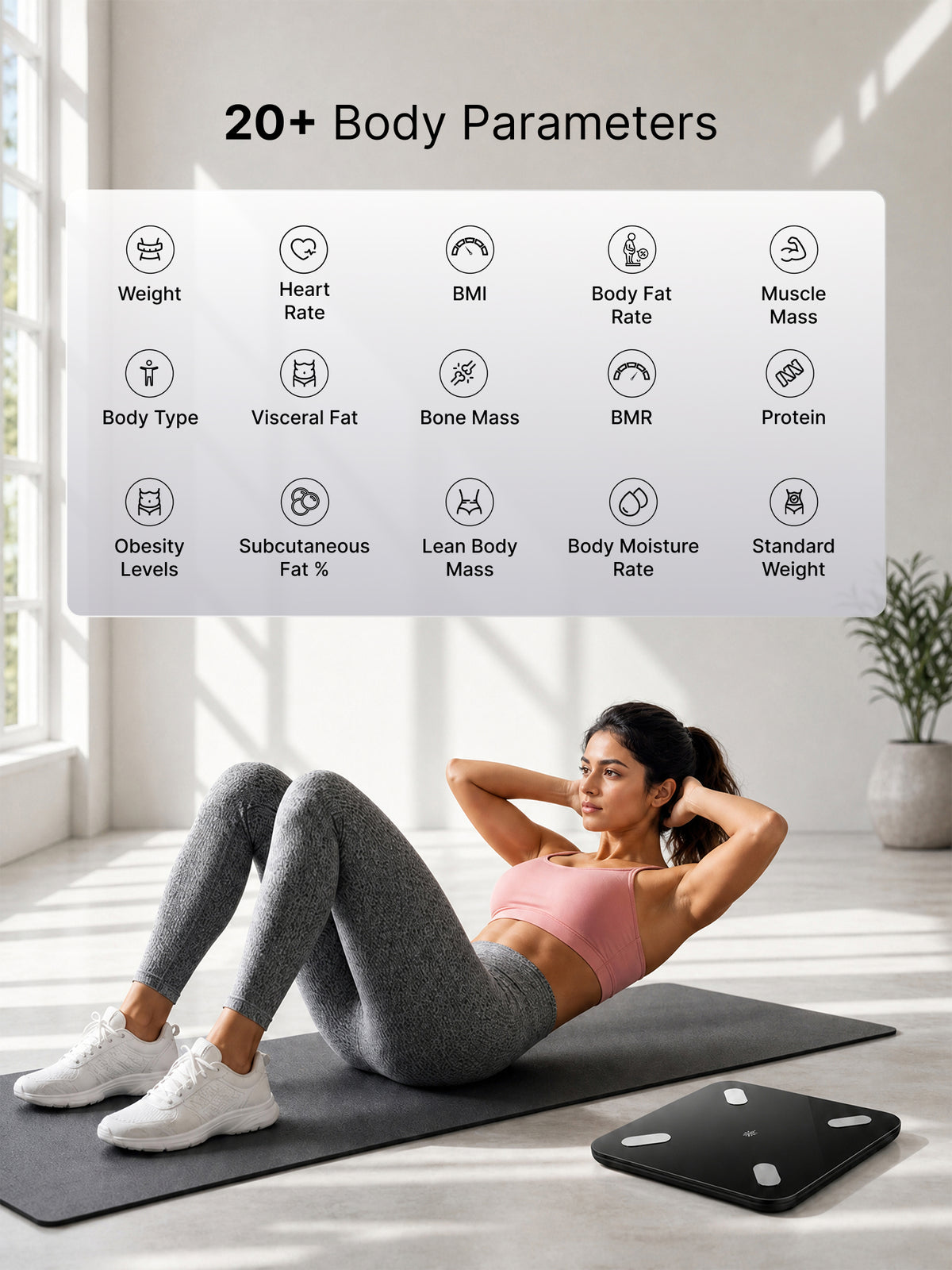 cult Smart Body Fat Scale, US FDA Approved, 20+ Parameters, BMI, 10 members, Bluetooth Weight Machine, Body Fat Analyzer, LED Display.