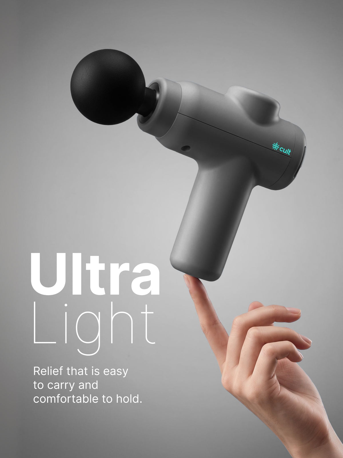 Cult Rapid Pro Massage Gun for Pain Relief, Full Body Massager, Lightweight & Compact, 4 Interchangeable Heads, 3-Hour Long Battery Life