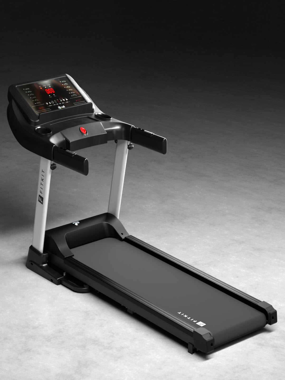 Fitkit by Cult FT100 Smart Incline Motorised Treadmill | 4.5 HP BLDC Motor | 110kg Capacity | 15-Level Auto Incline | 12 km/hr Speed | Foldable & Easy-Move Wheels | 12 Preset Workout | Ideal for Home Use (with 6 Months Extended Warranty)