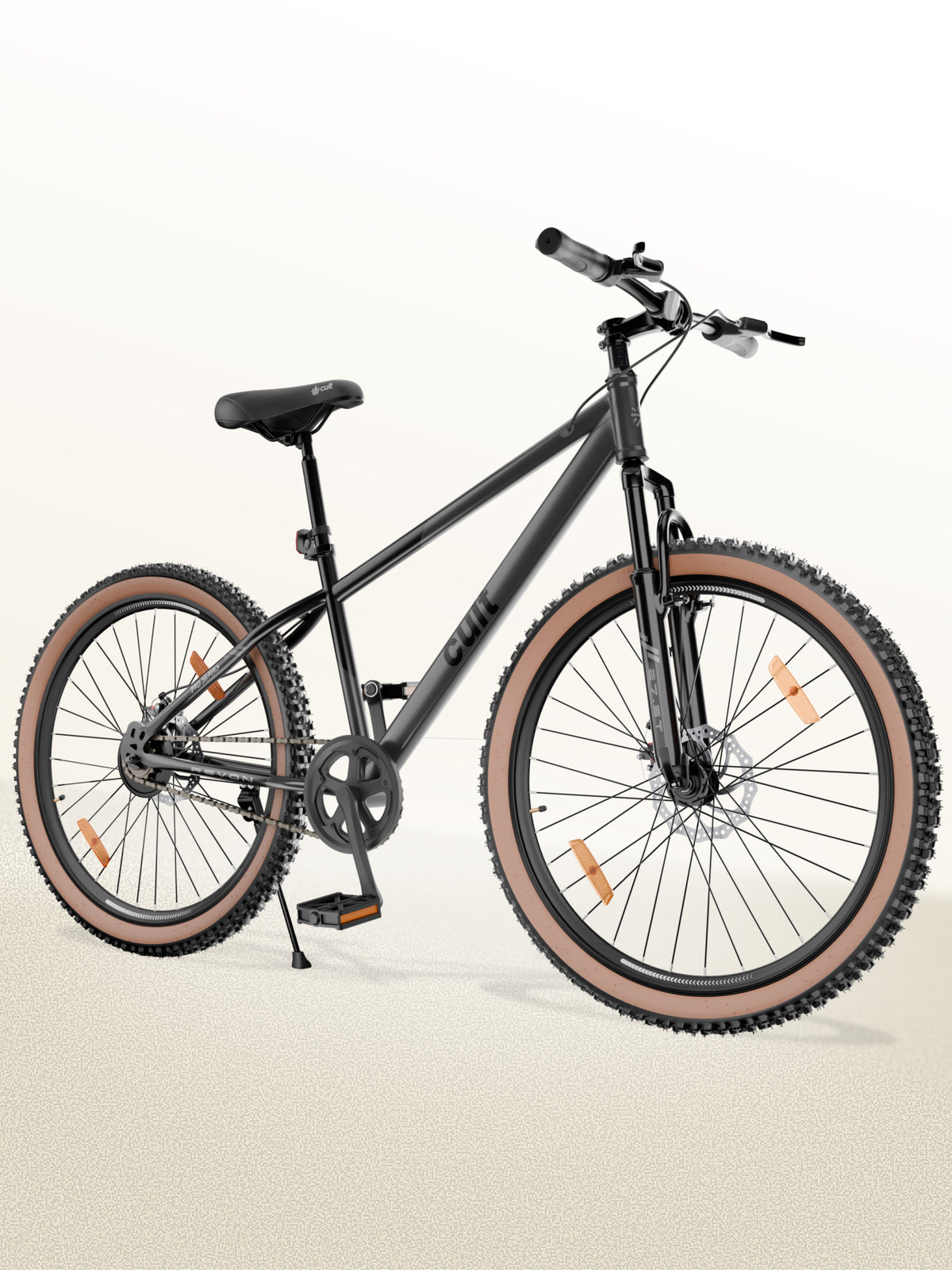 Cult Revon 27.5T Steel Mountain Bike with Dual Disc Brake and Front Suspension, Black-Grey