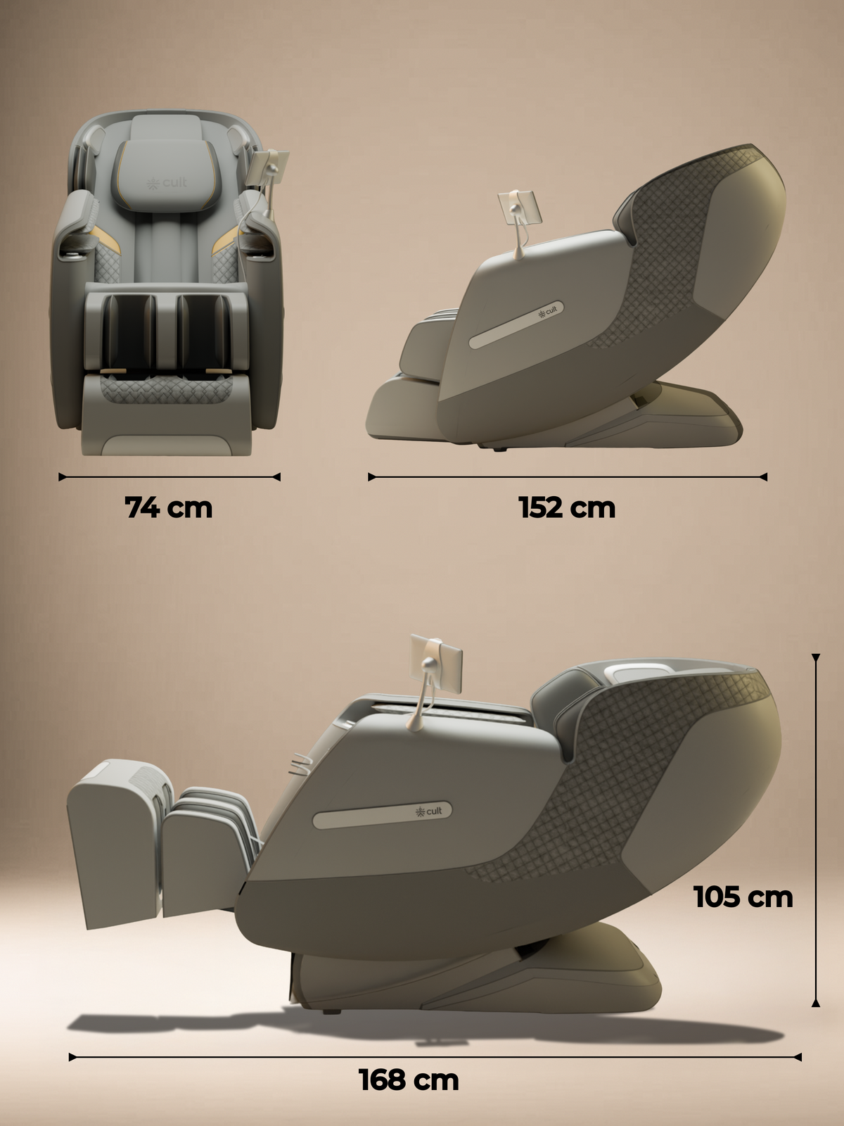 Cult LUXE Massage Chair | Zero Gravity with AI Voice & Bluetooth | 3D Experience | Smart Dial & 18 Preset Programs | Smart Touch Screen