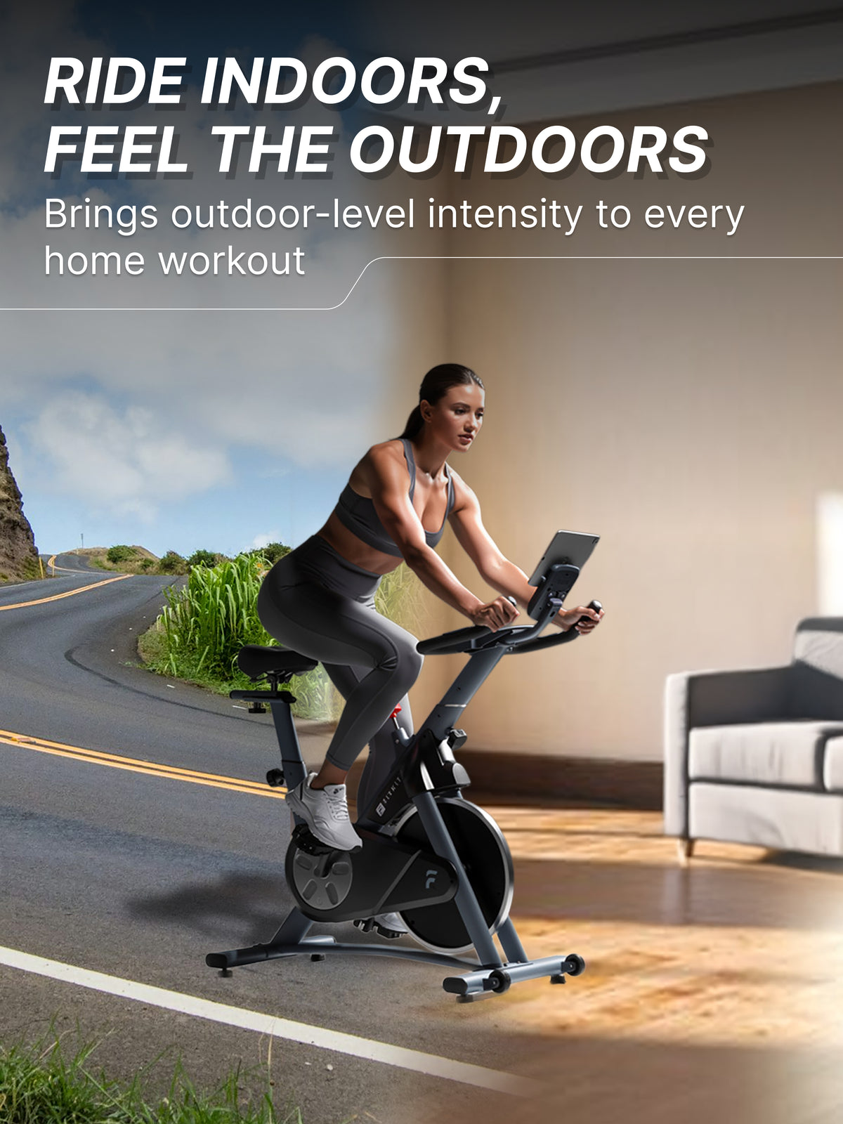 Fitkit by Cult FK7004 Premium Magnetic Spin Bike | 130kg Support | Stepless Resistance & 8kg Flywheel | LCD Display with Heart-Rate Tracking | Tablet Holder | Smooth & Silent Ride for Home Fitness (with 6 Months Extended Warranty)