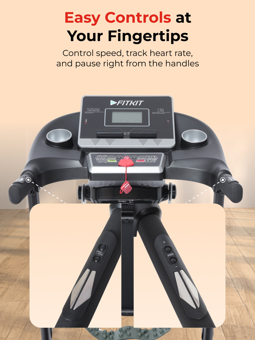 FT100M Treadmill 4.5HP | Massager | 3-level Manual-Incline | Max Weight-110kg | Max Speed-14.8kmph (with 6 months extended warranty)