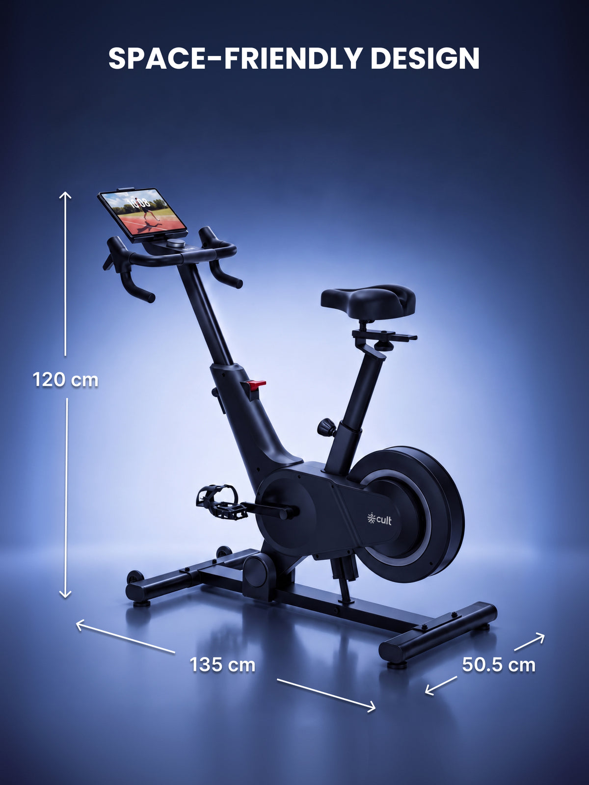 Cult Helix Magnetic Spin Bike with 8 Kg Flywheel | 8-Level Incline & Decline - Train for Hills, Flats, and Descents | 32-Level Magnetic Resistance | 120 Max User Weight | 3 Preset Programs - Black