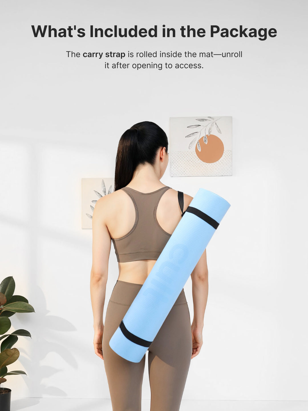Cult Yoga Mat 4mm EVA with Carry Strap Lightweight, Non-Slip, Cushioned & Sweat-Resistant Exercise Mat Eco-Friendly Workout Mat for Yoga, Pilates, Meditation & Home Gym Blue