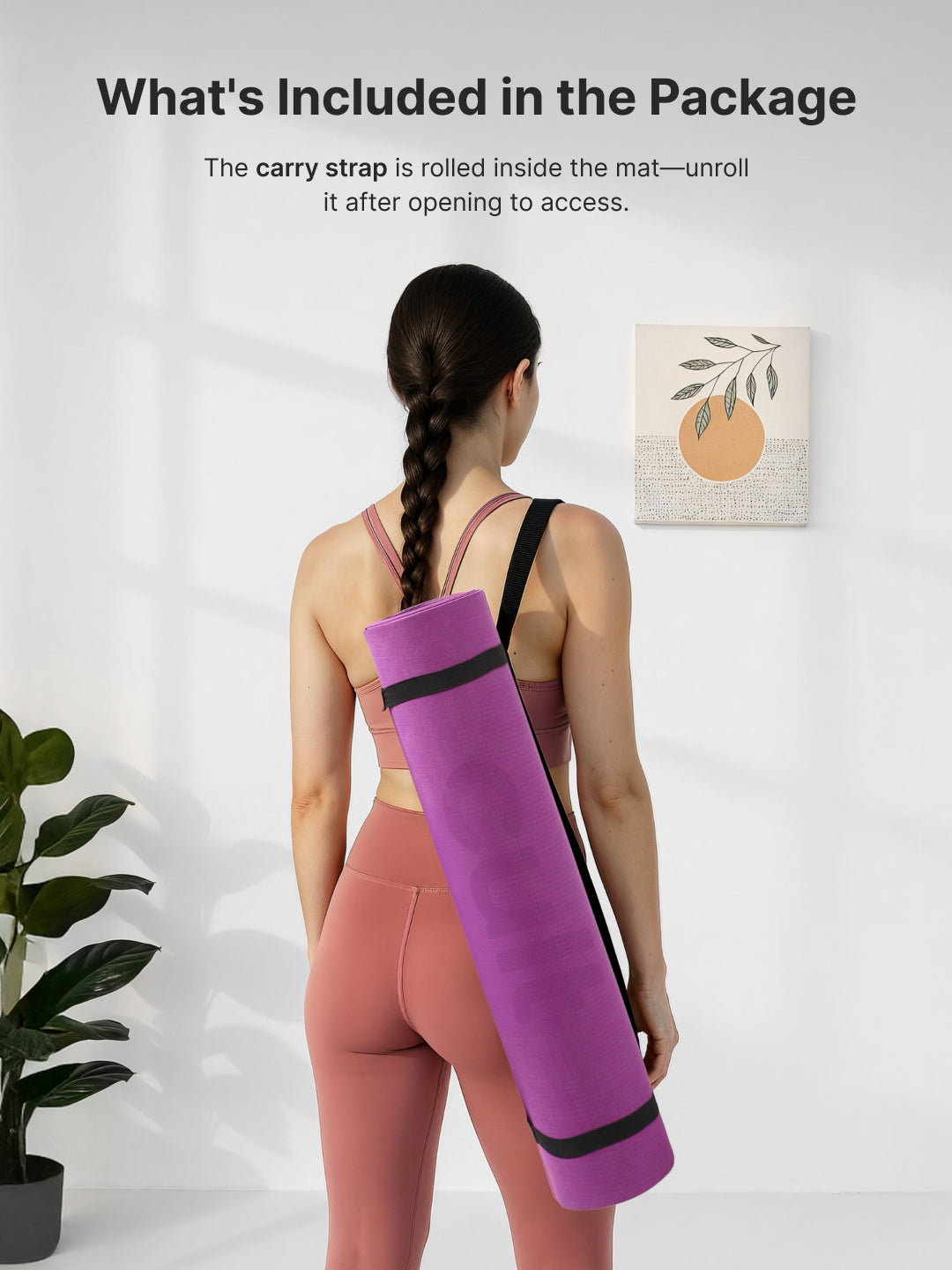 Cult Yoga Mat EVA 5mm with Carry Strap Non-Slip, Lightweight & Cushioned Exercise Mat Sweat-Resistant, Durable & Eco-Friendly for Yoga, Pilates, Stretching, Meditation & Home Gym Purple