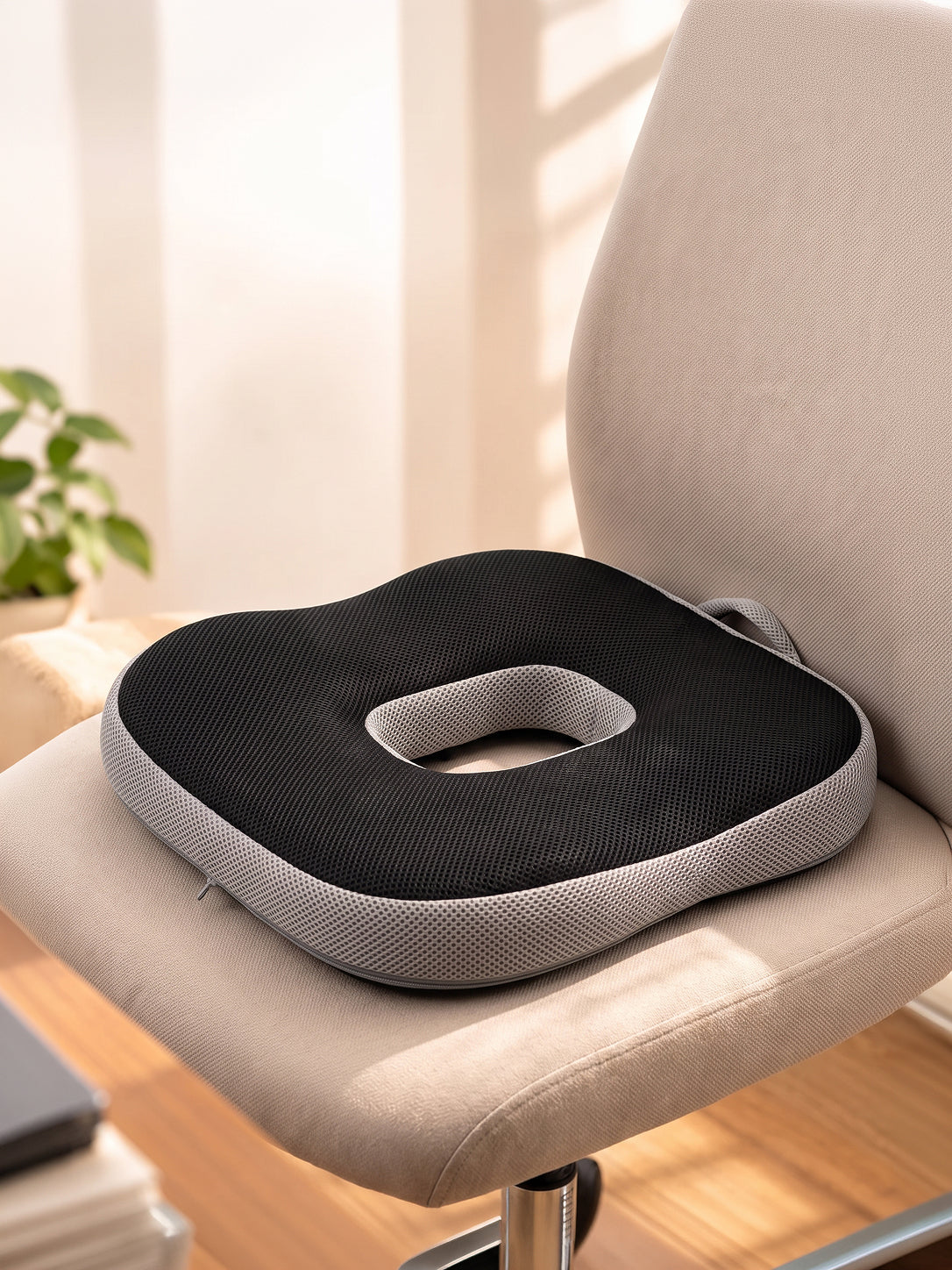 CULT Donut Pillow for Tailbone and Coccyx Cushion Support for Sitting Office Chair Car Seat and Home Use Grey