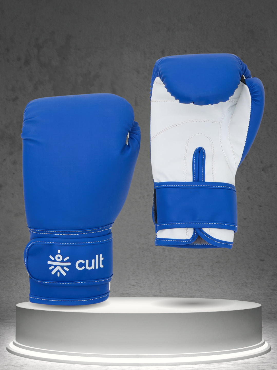 cult Neo PU Boxing Gloves for Men & Women Foam Padding Thickness 25mm Punching Bag Gloves for Boxing, Training, Kickboxing, Muay Thai, MMA Blue & White