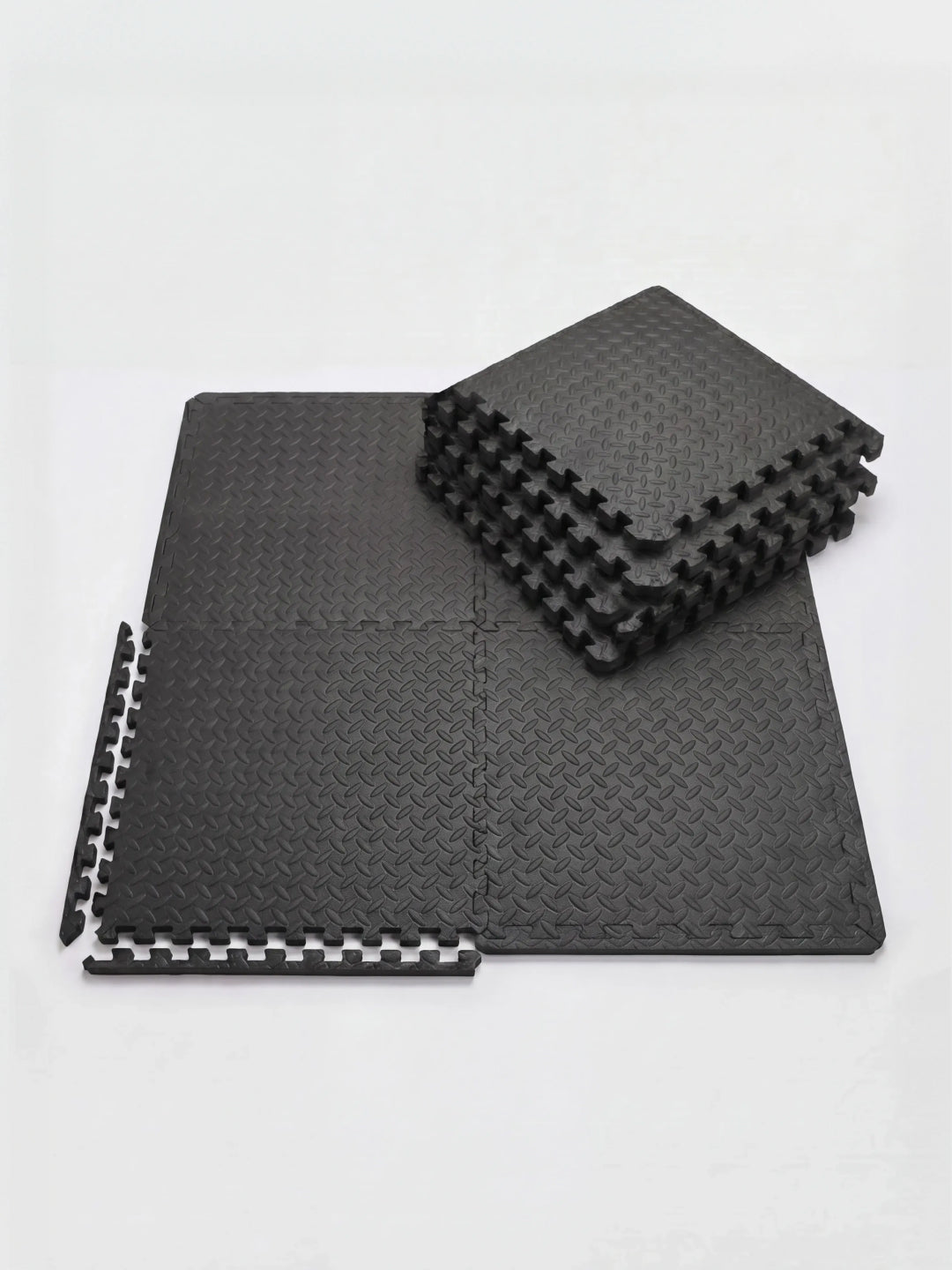 cult Interlocking Workout Mat Tiles Shock-Absorbing, Anti-Slip, Protective Gym Flooring for Home & Fitness Equipment Cushioned, Water-Resistant, Easy to Assemble Black