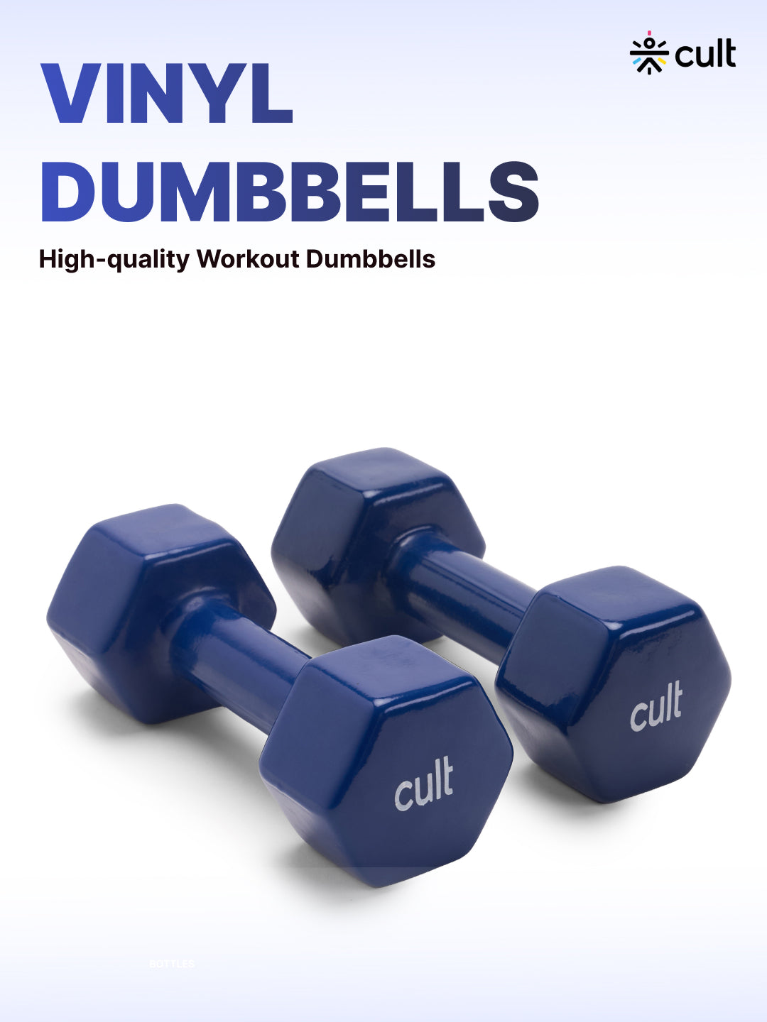 Cult 5KGx2 Vinyl Dumbbells For Home & Gym Exercises (Blue)
