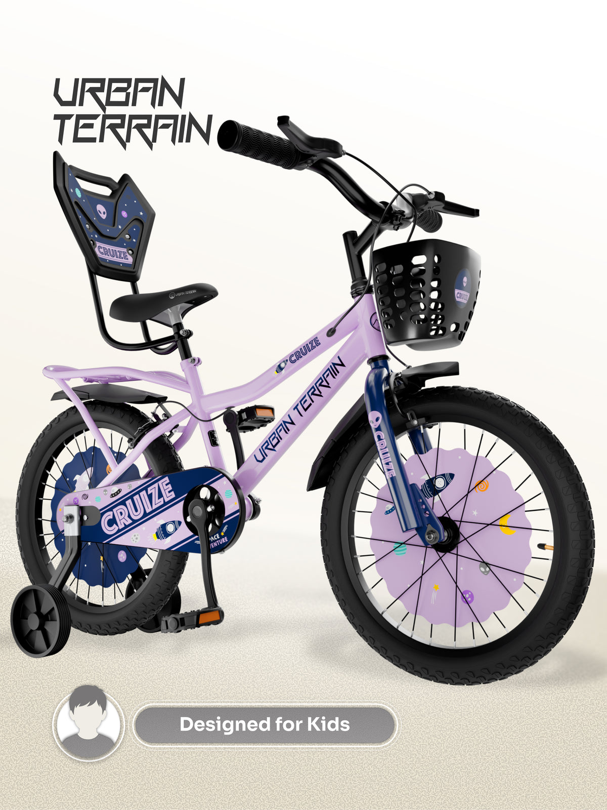 Urban Terrain Cruize 16T Single Speed Kids Cycle, Lavender