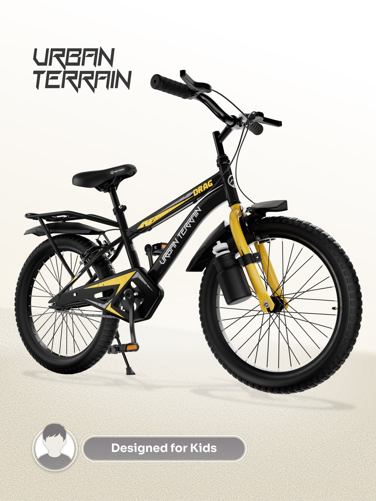 Urban Terrain Drag 16T Single Speed Kids Cycle, Black