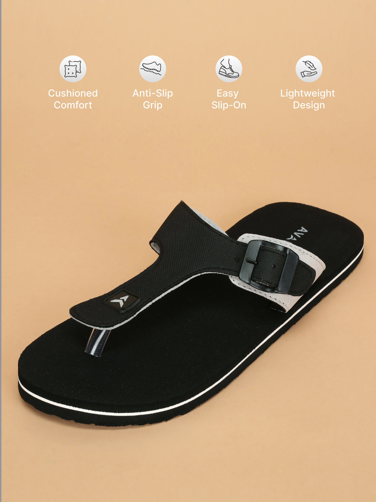 Avant Men's FusionGrip Flip Flops - Black/White