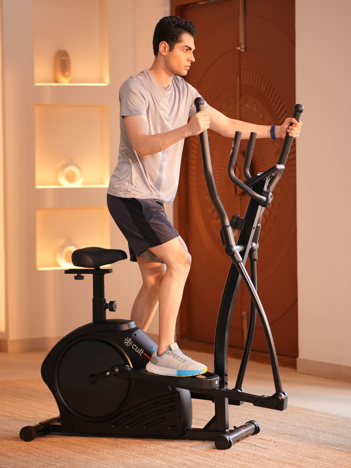 Cult SmartCrossPrime Magnetic Elliptical Trainer | 6Kg Flywheel | Max Weight: 140Kg | Home Use Cross Trainer - Black
