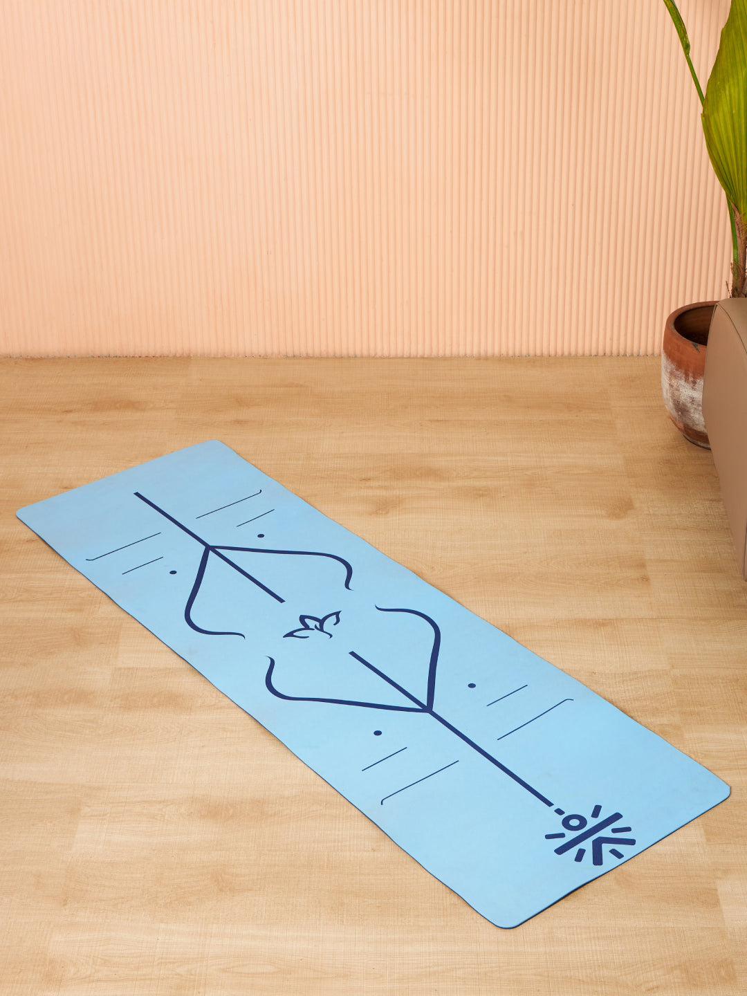 Cult TPE Yoga Mat 6mm Non-Toxic, Latex-Free, Eco-Friendly, Tear-Resistant, Non-Slip Exercise Mat with Extra Cushioning , Carry Strap and Bag Ideal for Yoga, Pilates, Meditation & Fitness - Blue with Alignment Marking