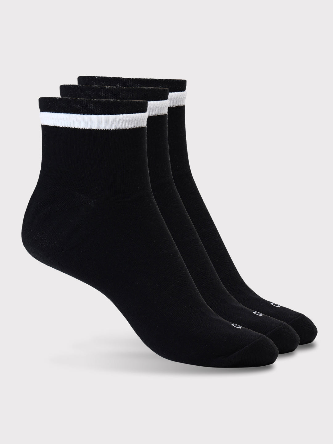 Casual Ankle Length Pack of 3 Black Men's Cotton Socks