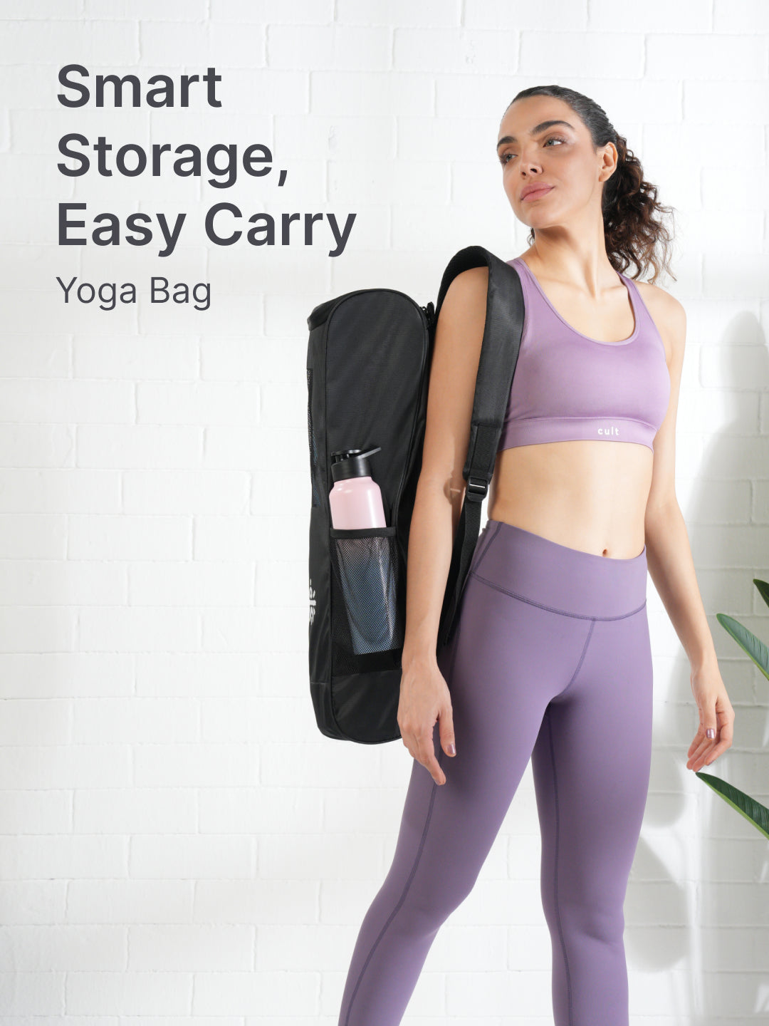 cult Yoga Bag Black Multi Utility Pockets