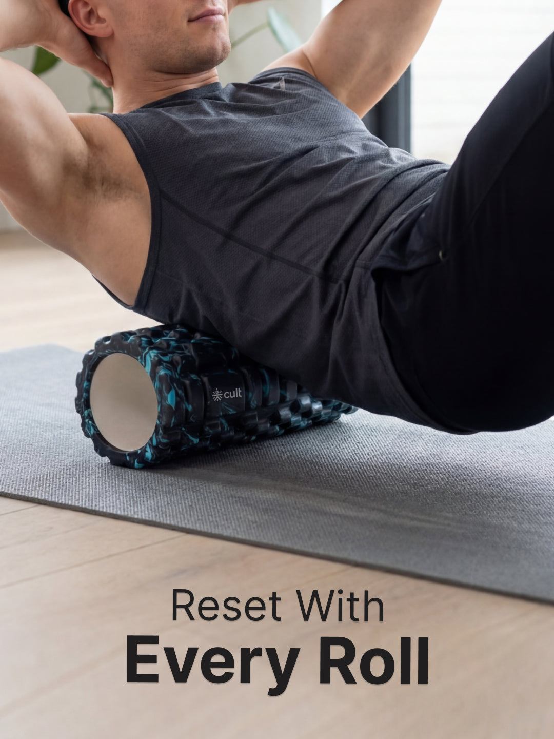 cult Foam Roller Marble Blue - Muscle Recovery & Deep Tissue Massage
