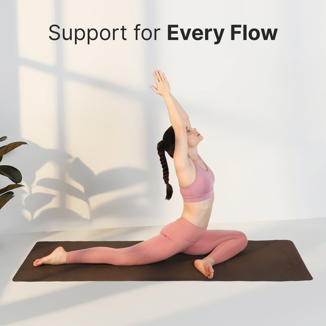 Cult Yoga Mat EVA 4mm with Carry Strap Non-Slip, Lightweight, Cushioned & Sweat-Resistant Exercise Mat Durable, Portable & Eco-Friendly Workout Mat for Yoga, Pilates, Home Gym & Fitness Brown