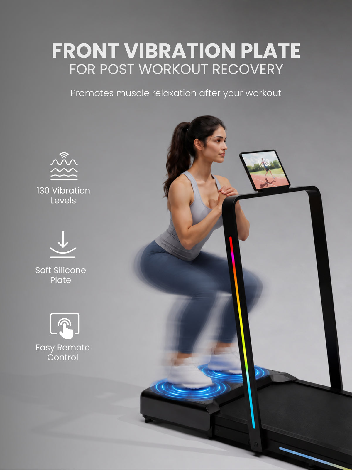 Cult VibeWave Walking Pad with Front Vibration Plate Massager | 5HP Peak BLDC Motor | 120kg Max Load | 130 Vibration Levels | Remote Control & Tablet Holder | Treadmill for Home Use (with 6 months extended warranty)