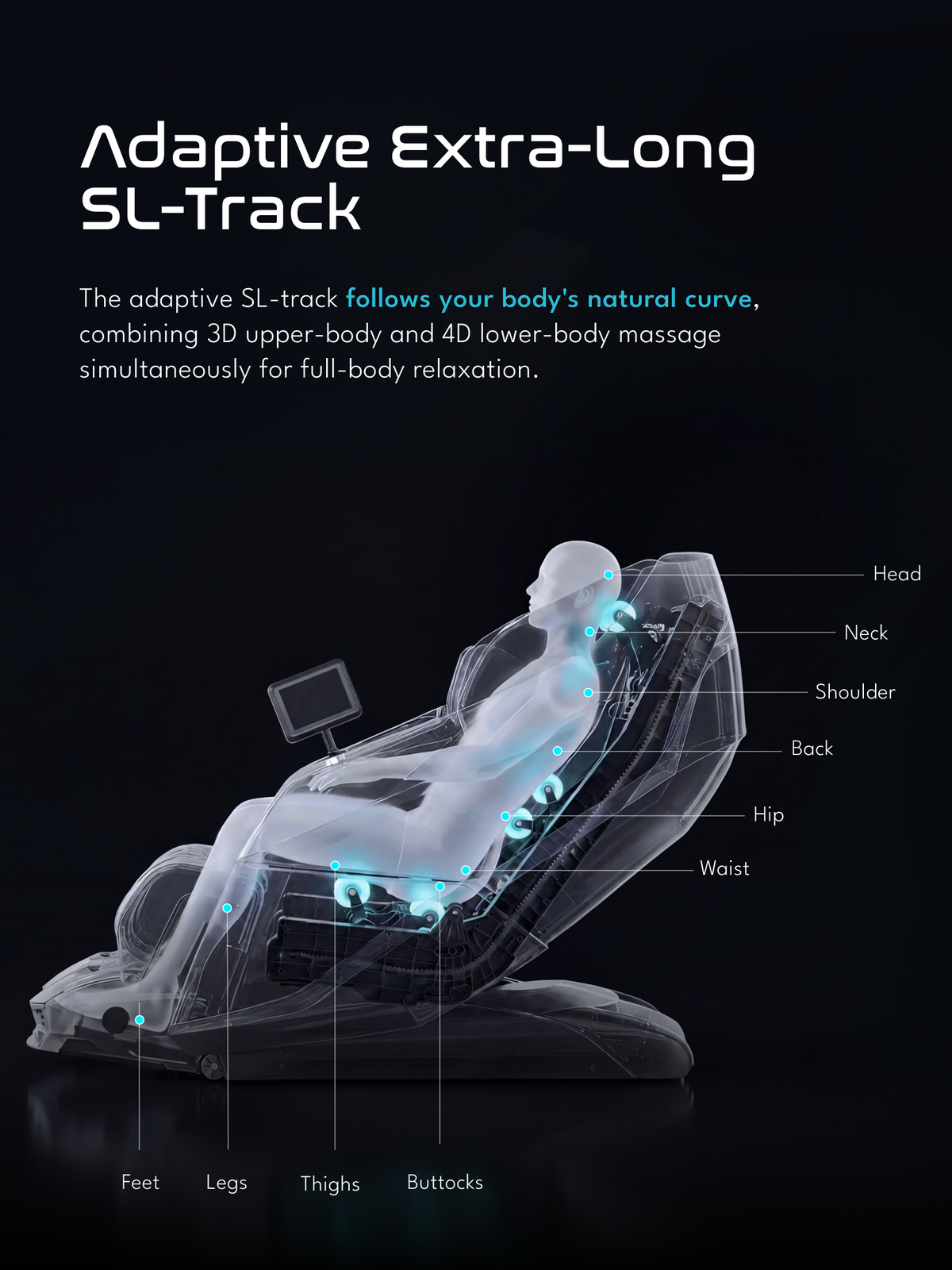 Cult Tranquil Massage Chair | Adaptive AI Body Detection | Zero Gravity Recline & Thai Stretch | Movable Armrest with Rovo Walking Technology | HD Touch Display | 3D + 4D Full Body Massage Chair