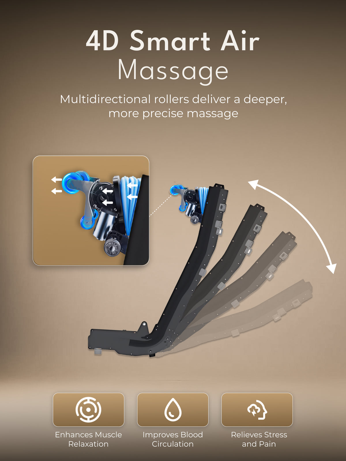 CULT Riviera Advanced 4D Massage Chair with Rovo Walking Technology | Extended SL Track | Zero Gravity | 23 Auto Modes | 6 Massage Techniques | Back & Leg Heating