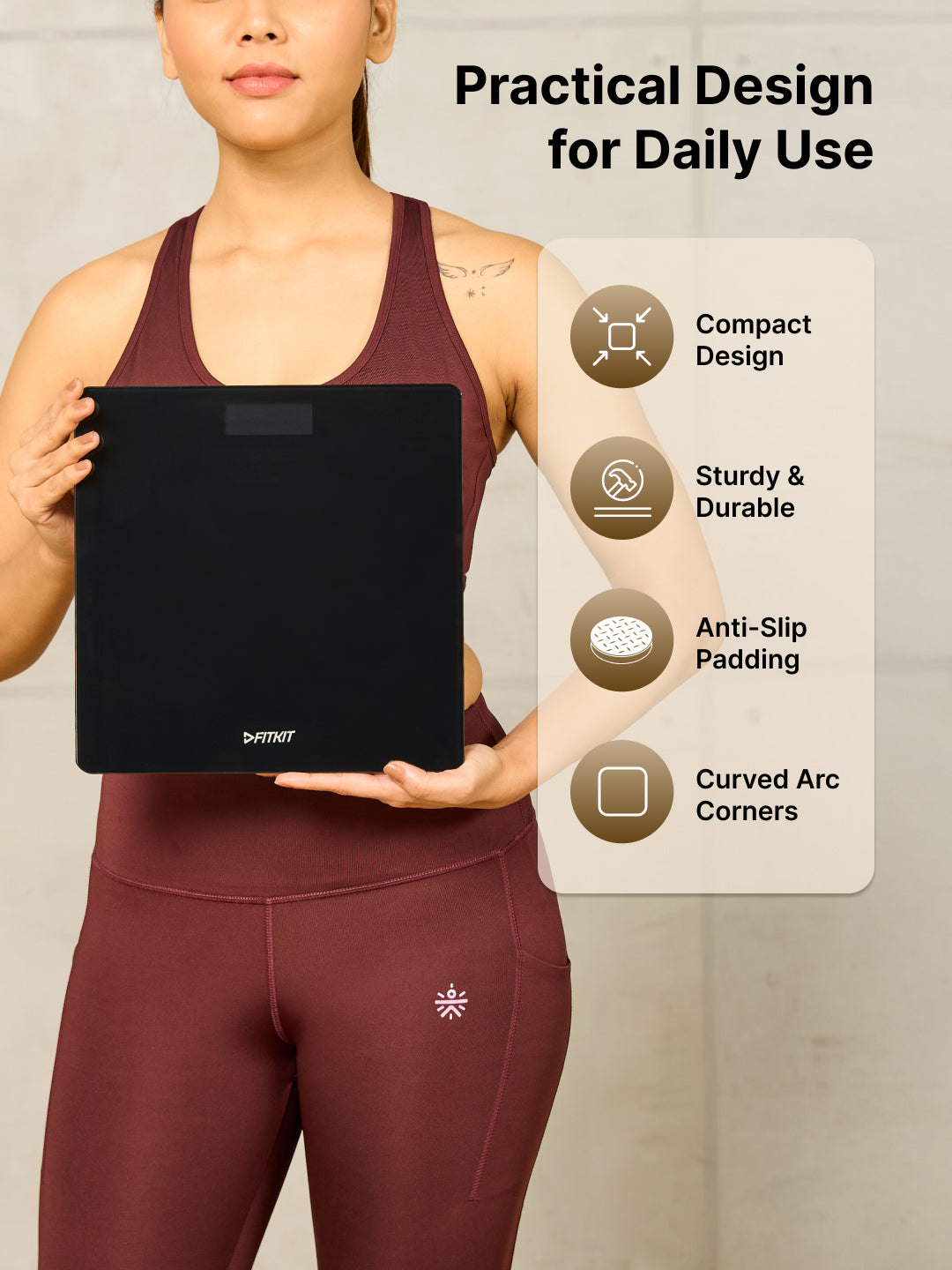 FITKIT by Cult Digital Body Weighing scale, Tempered Glass, LCD Display, 180kg Capacity.