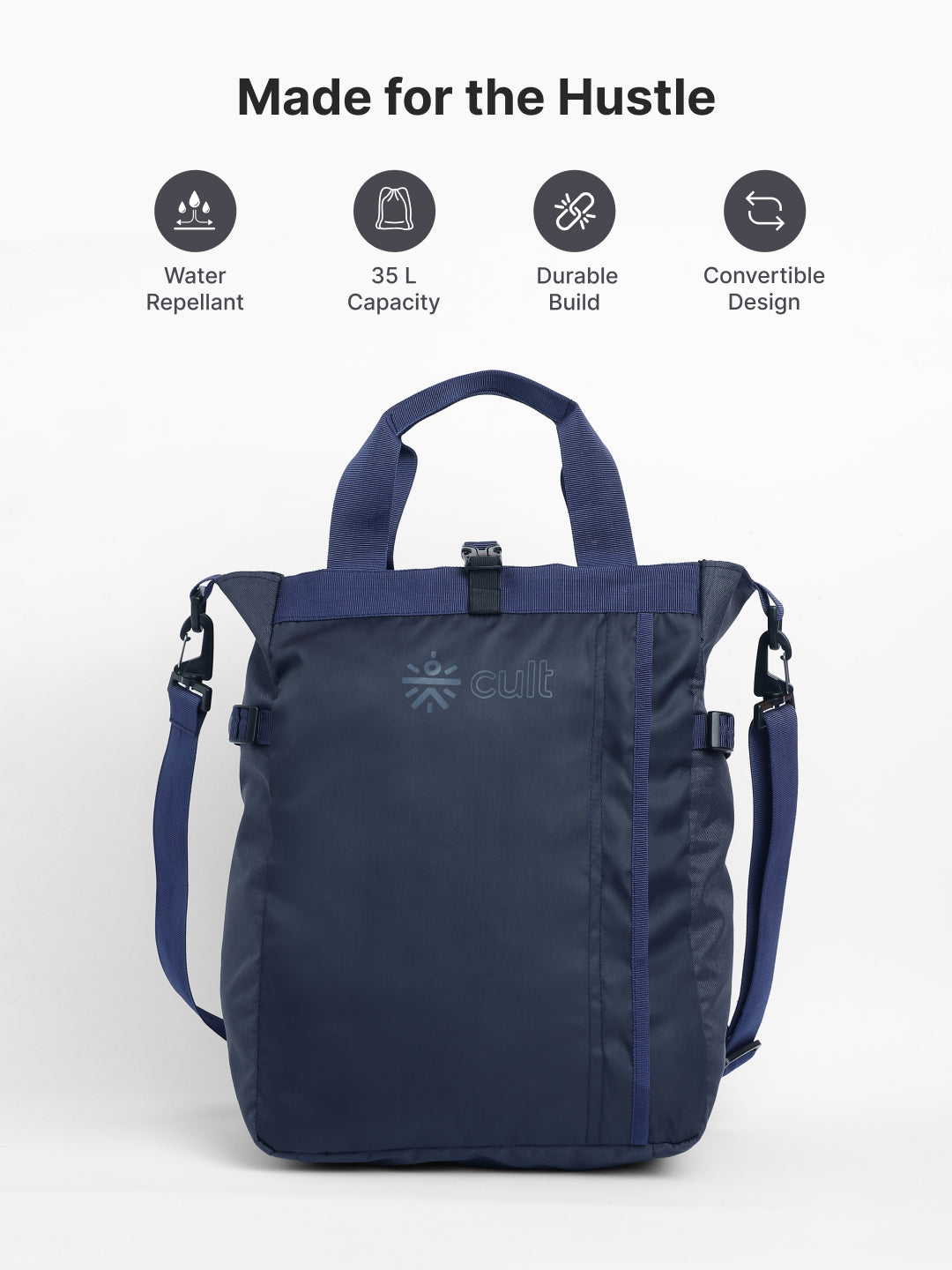 Work to Play Laptop Backpack 35L - Water-Repellent, Multi-Functional Bag with Trolley Sleeve With Shoe Bag - Blue