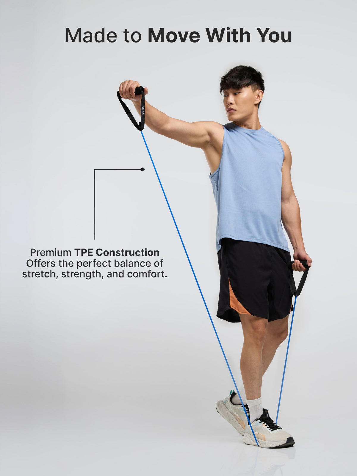 Cult Toning Tube for Exercise & Stretching with Foam Handles, Door Anchor | Resistance Band Suitable for Home & Gym Workout for Men & Women | Medium Resistance 12-15 Kgs, Blue