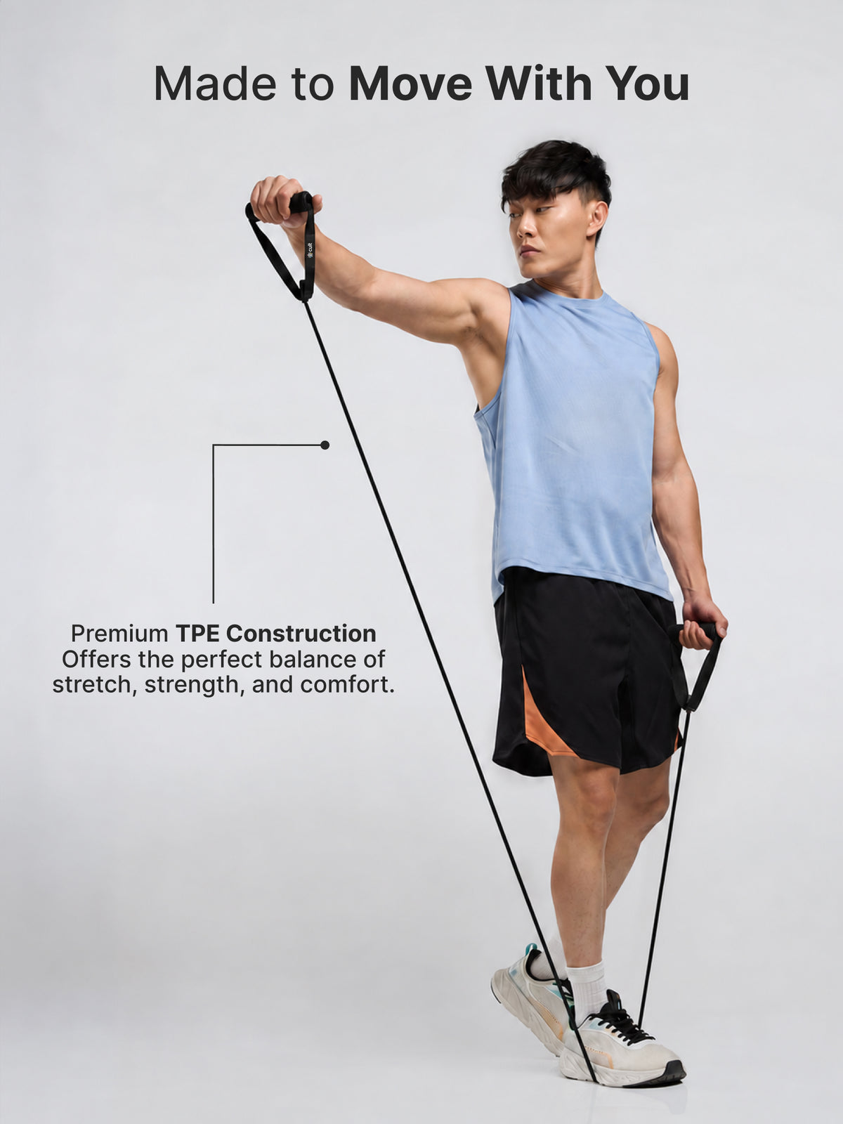 Cult Toning Tube for Exercise & Stretching with Foam Handles, Door Anchor | Resistance Band Suitable for Home & Gym Workout for Men & Women | Extra Heavy Resistance 15-18 Kgs, Black