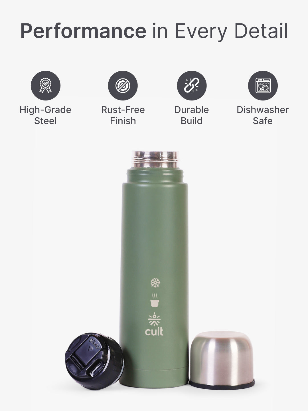 cult Stainless Steel Vacuum Bottle 500 ML Double Wall Insulated Thermos