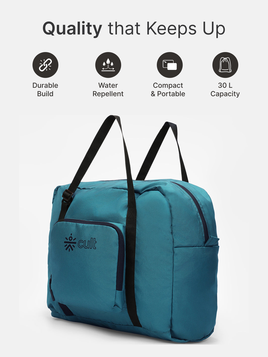 cult Foldable Duffle Bag 30L Teal