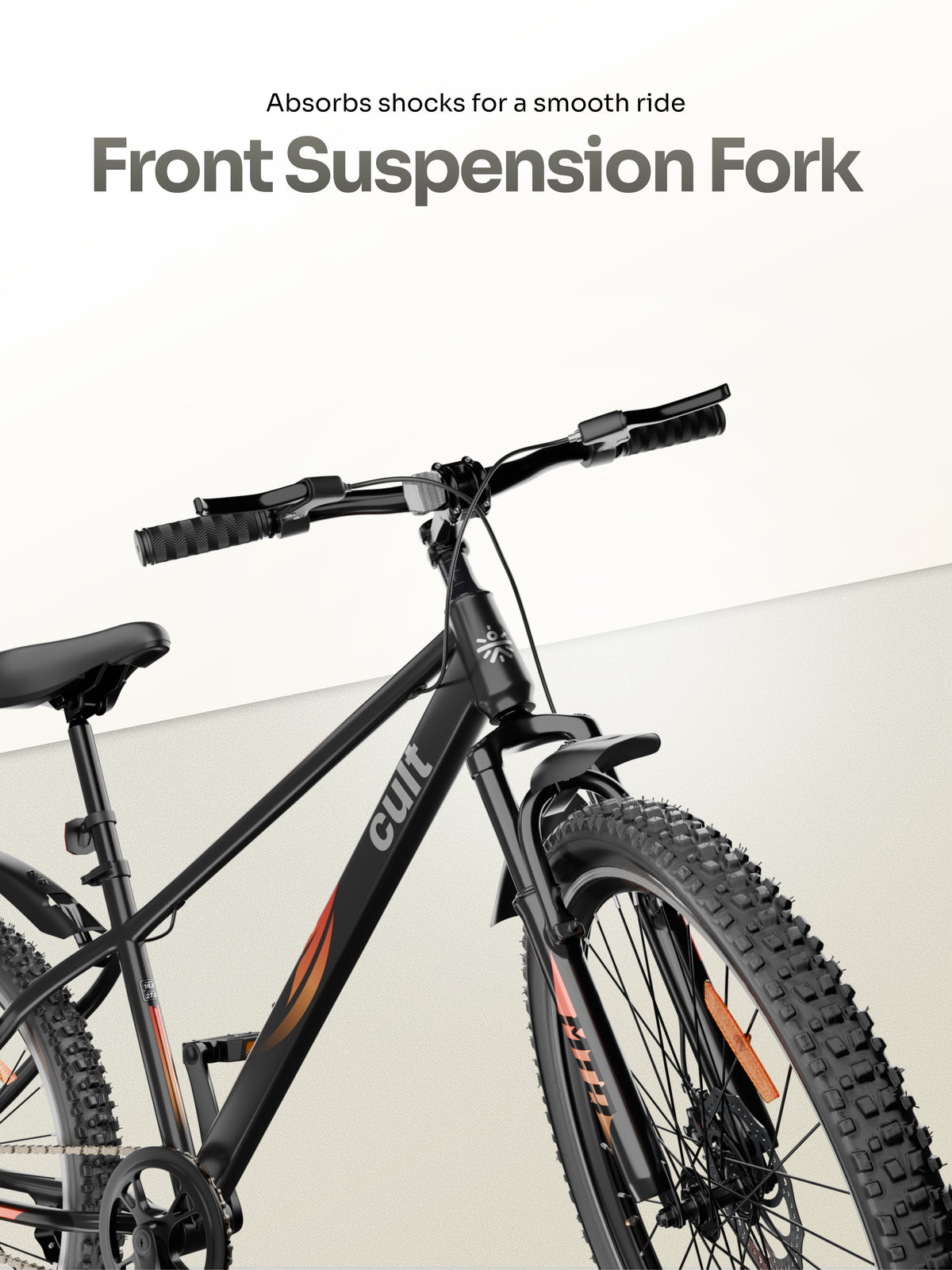 Cult Phoenix 29T Steel Mountain Bike with Dual Disc Brake and Front Suspension, Black