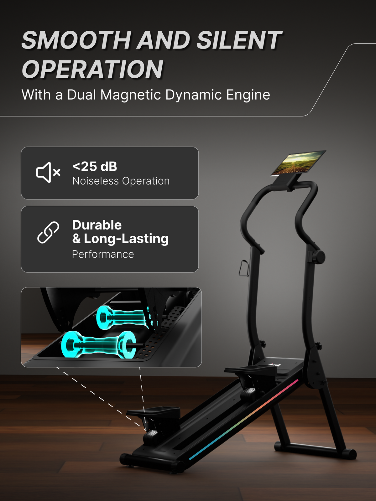 Cult Ever Climb Climber Machine | 150 kg Max Weight | 8-Level Magnetic Resistance | 3-Level Incline & Pedal Inclination | Foldable with Wheels | LED Display & Tablet Holder | Ideal for Home use (with 6 months extended warranty)