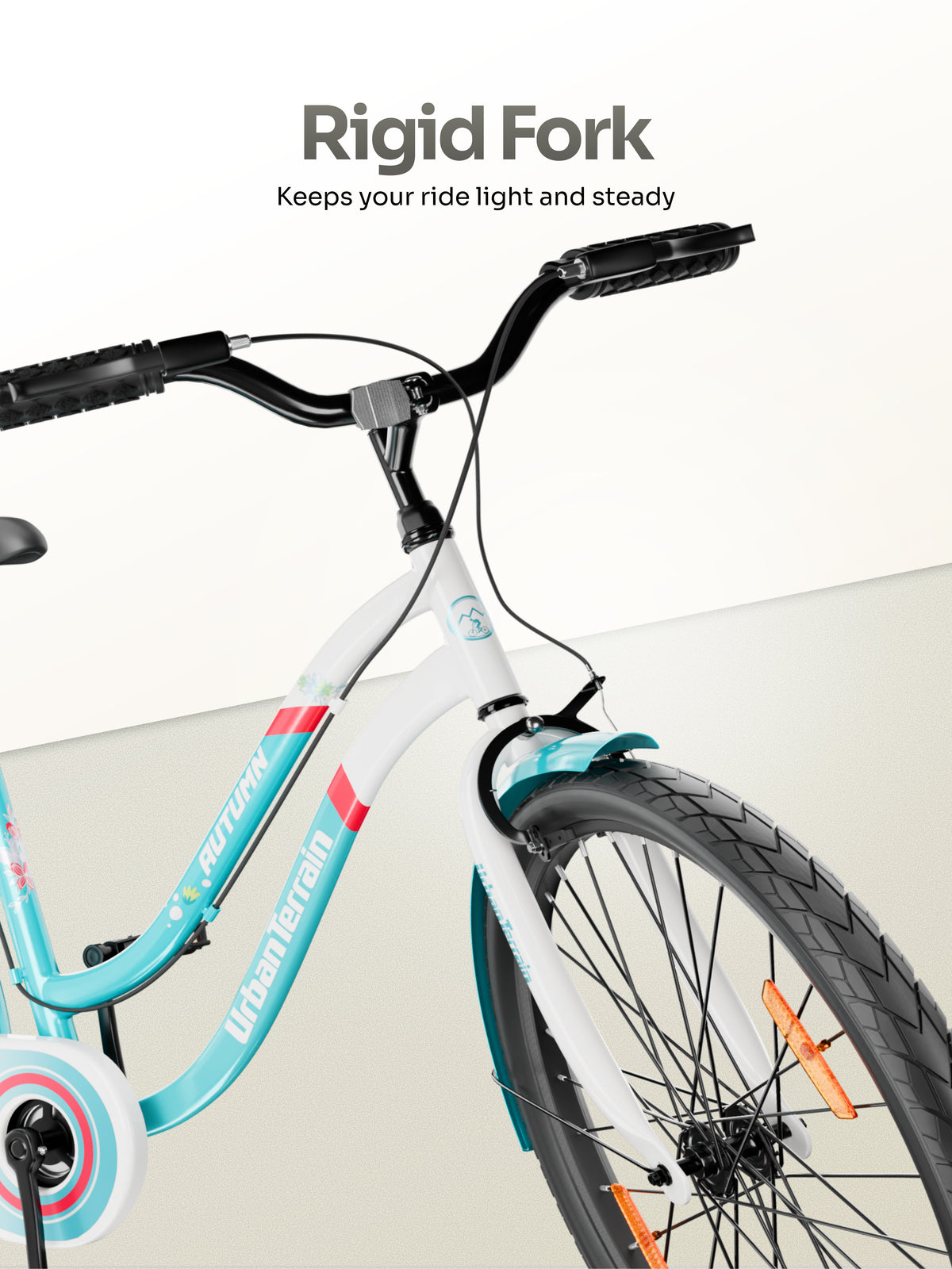 Autumn Women Cycle Steel 26 inch Tyre Single Speed With Single Wall Rim, Caliper Brakes and Rigid Fork, Blue