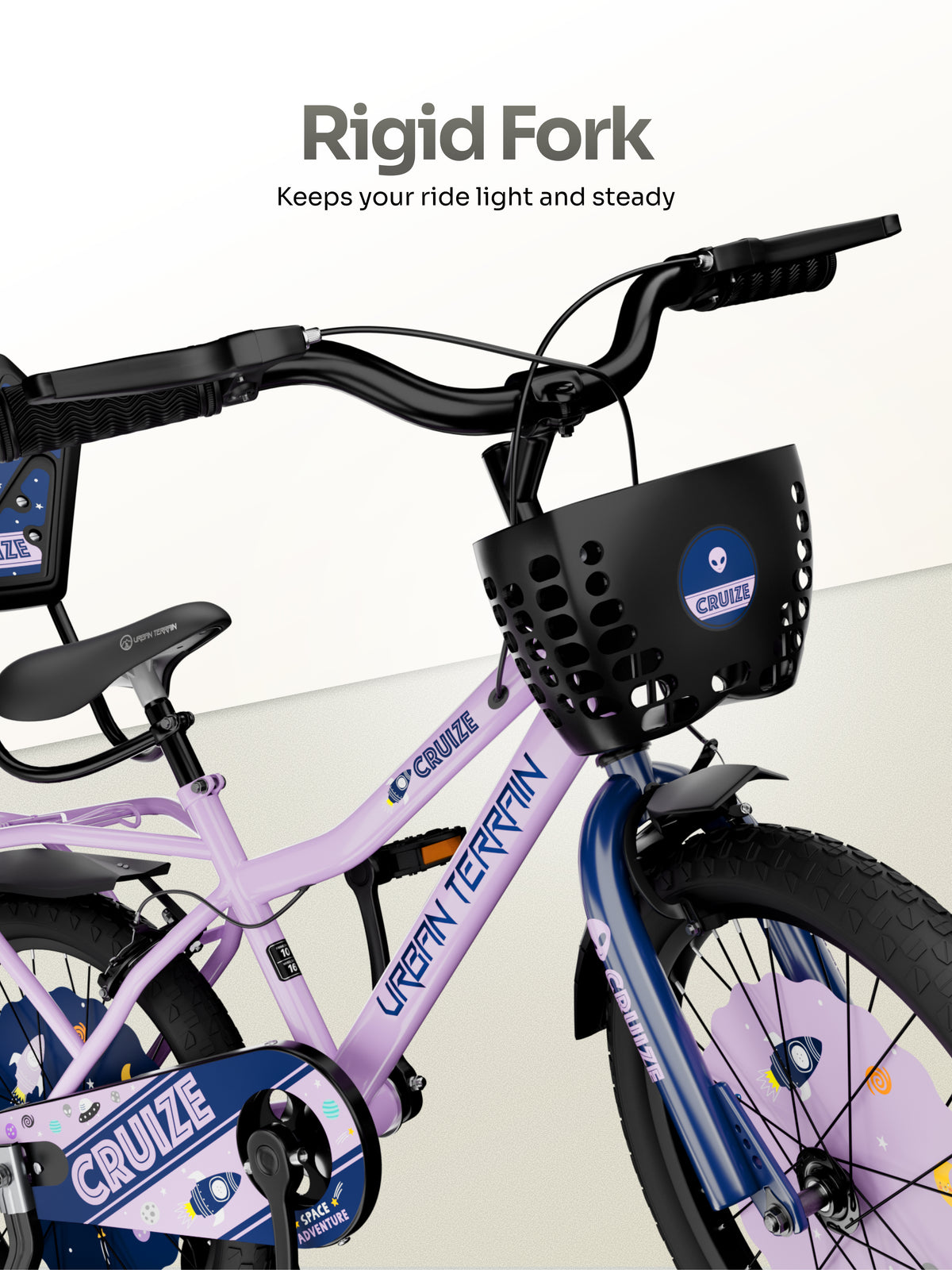 Urban Terrain Cruize 16T Single Speed Kids Cycle, Lavender