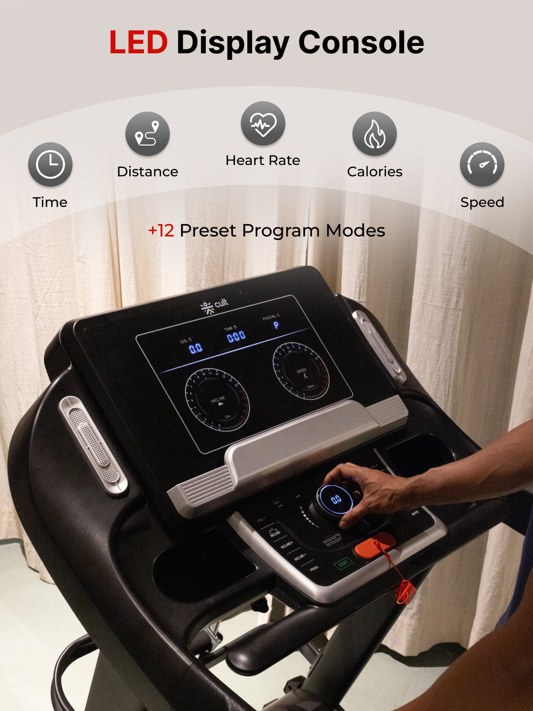 Smartrun Davie 7 HP Peak Treadmill | 15-level Auto-Incline & Massager | Max Weight-150kg | Max Speed-20kmph (with 6 Months Extended Warranty)