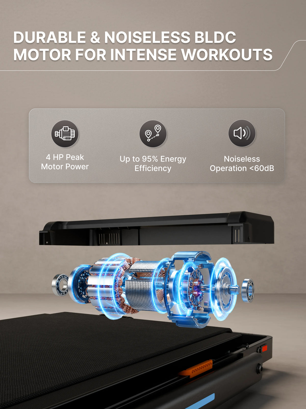 Cult Smart Walking Pad with Auto Speed Adjustment | 4 HP Peak BLDC Motor | 2-Level Incline | LED Display | 120 kg Capacity | Compact & Foldable | Walking Pad for Home