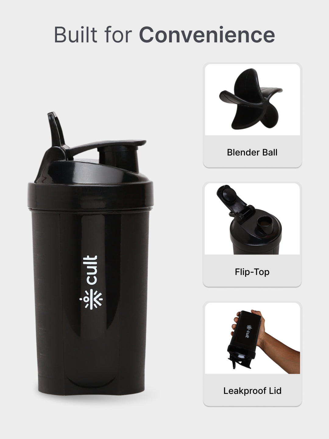 cult Mini Shaker 600ML Unisex Black