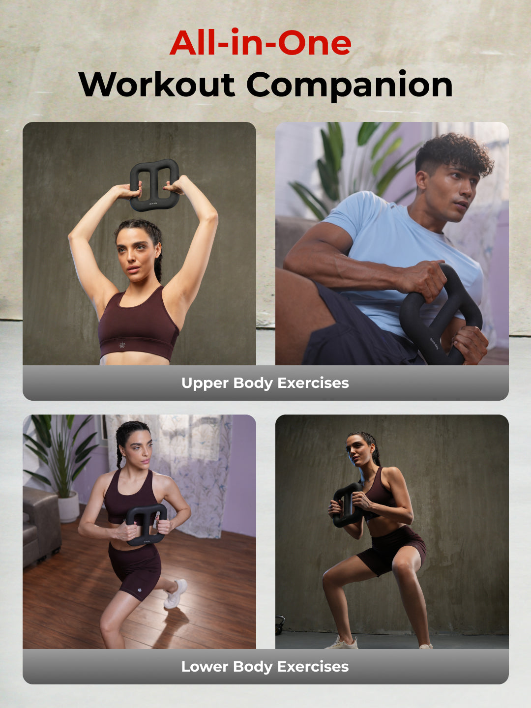 Cult MultiFlex 4KG 3-in-1 Neoprene Coated Weight | Use as Kettlebell, Dumbbell & Weight Plate | Ideal for Full Body Workouts