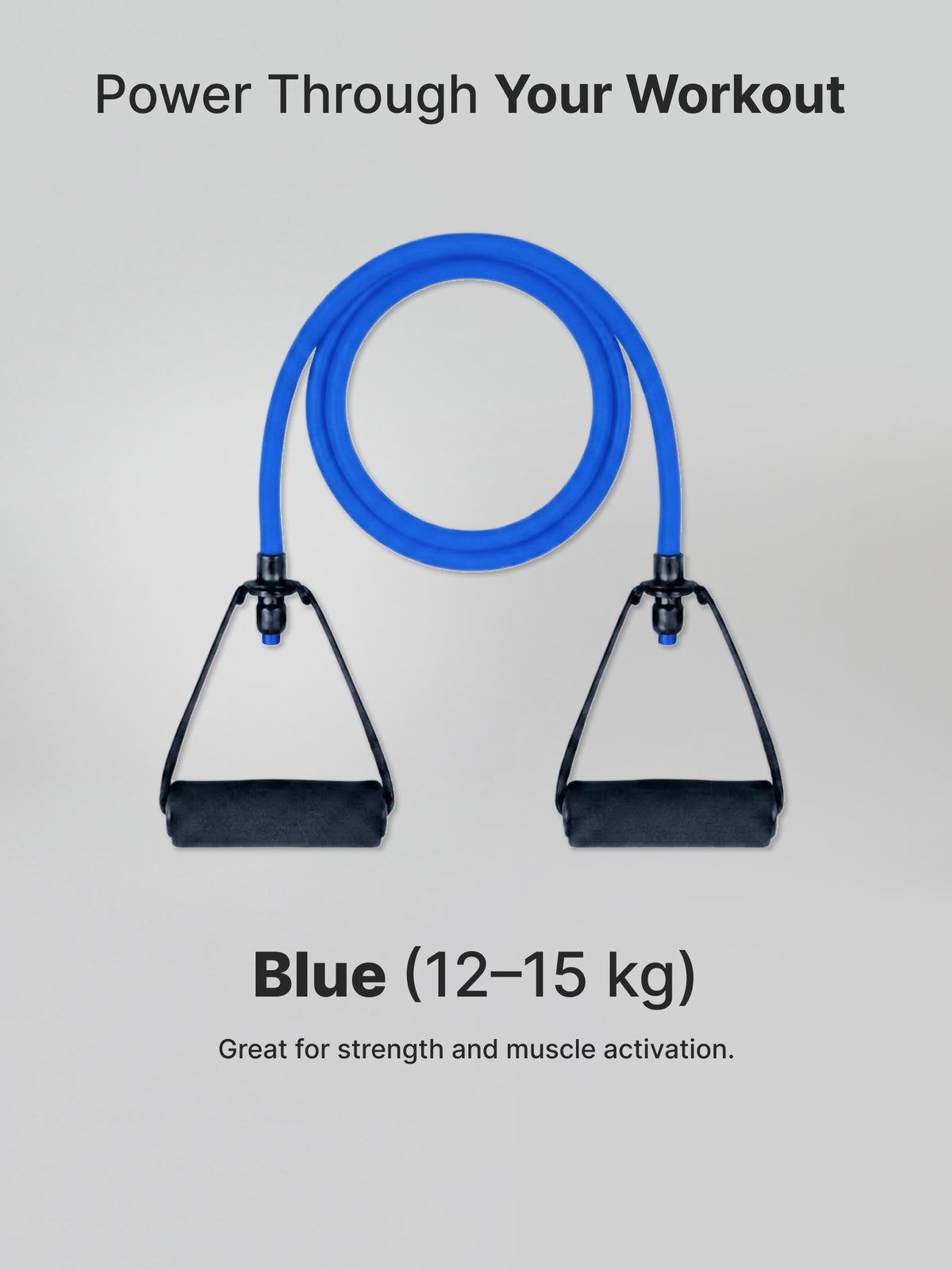 Cult Toning Tube for Exercise & Stretching with Foam Handles, Door Anchor | Resistance Band Suitable for Home & Gym Workout for Men & Women | Medium Resistance 12-15 Kgs, Blue