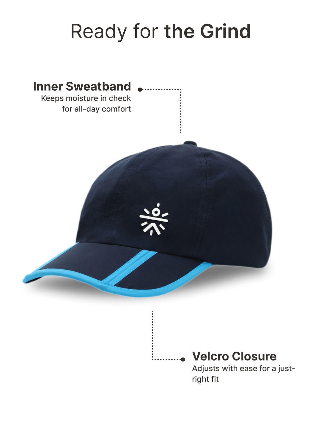 cult Foldable Cap Unisex with Adjustable Strap Blue