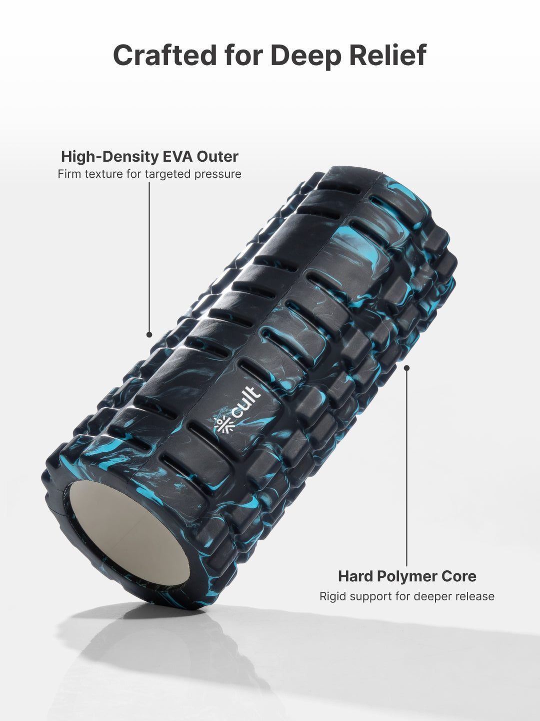 cult Foam Roller Marble Blue - Muscle Recovery & Deep Tissue Massage