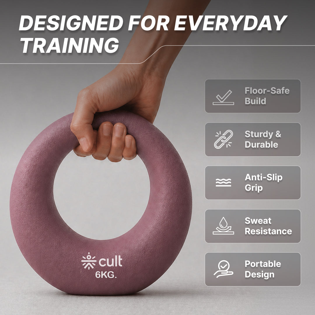 Cult Moon Kettlebell 6 Kg with Neoprene Coating, Cast Iron Core, Wide Handle & Stable Base for Strength Training & Home Workouts (with 6 Months Extended Warranty)