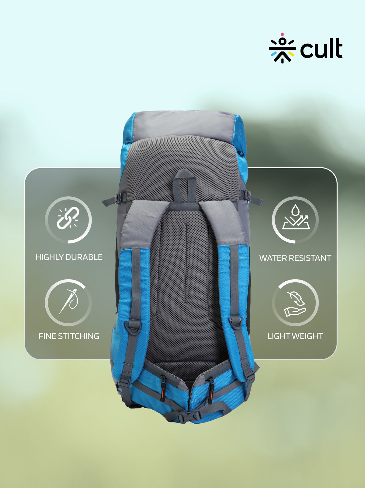 Travel Trekking Rucksack 75 L Blue