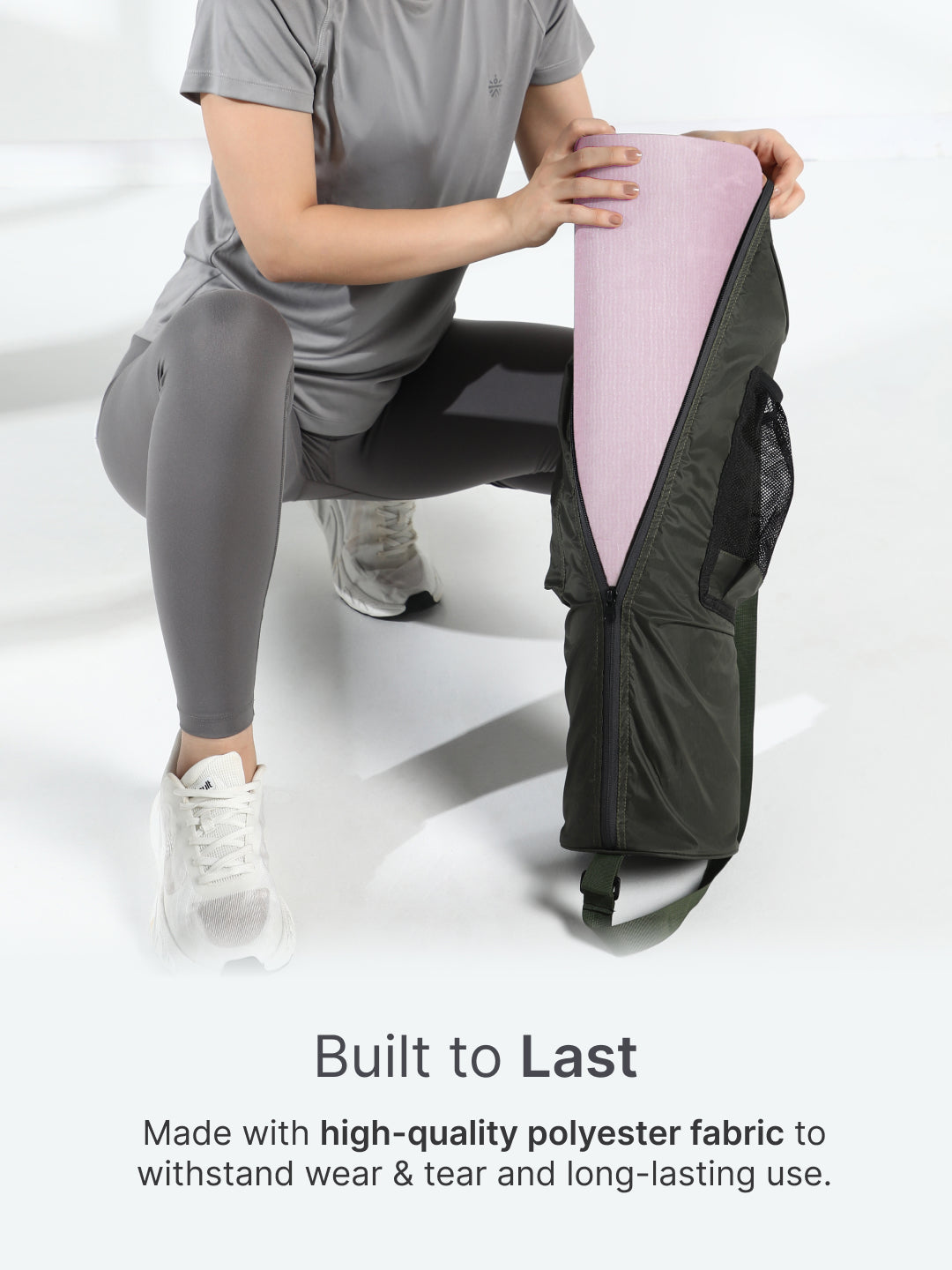 cult Yoga Mat Bag Olive with Adjustable Shoulder Strap Fits Up to 6mm Mat