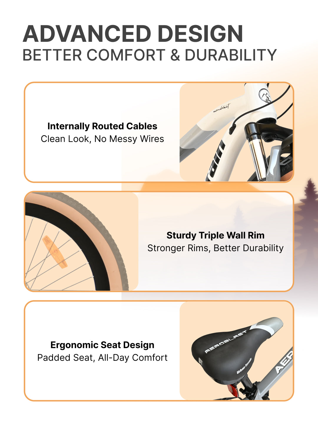 Aeroblast Mountain Bike Alloy Frame 21 Speed Cycle 29 inch With Front Suspension, Triple Wall Rim and Dual Disc Brakes, Ideal For 5.6 ft to 6 ft & above, 15+ Years, Unisex (WhiteGrey)