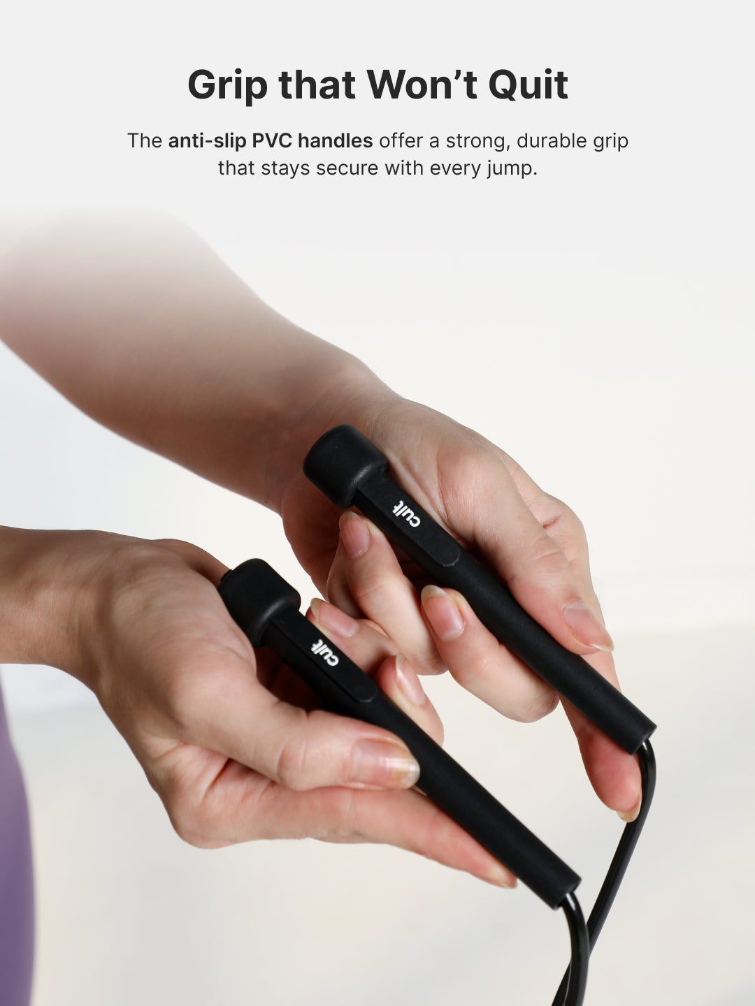 Pencil Skipping Rope for Fitness & Cardio Adjustable, Lightweight -Black
